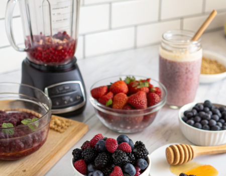 How to Prepare a Berry Smoothie with HoneyIngredients